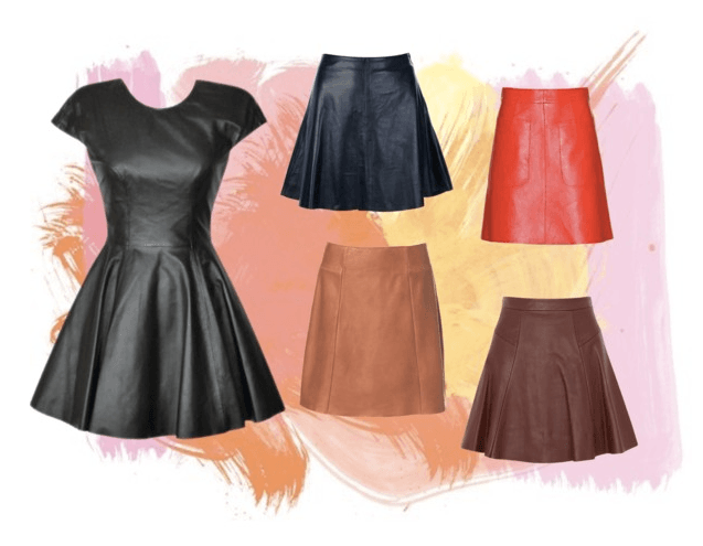 a-line leather skirt