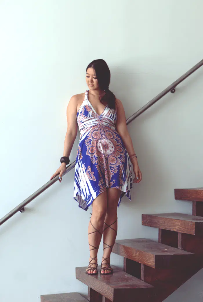 white bohemian dress