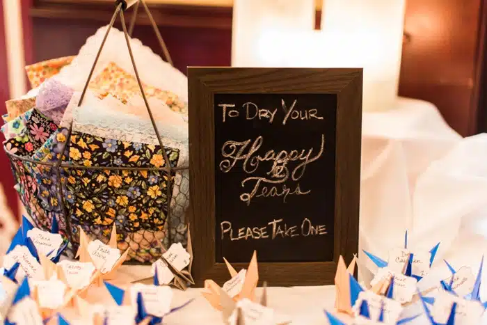 wedding sign in table