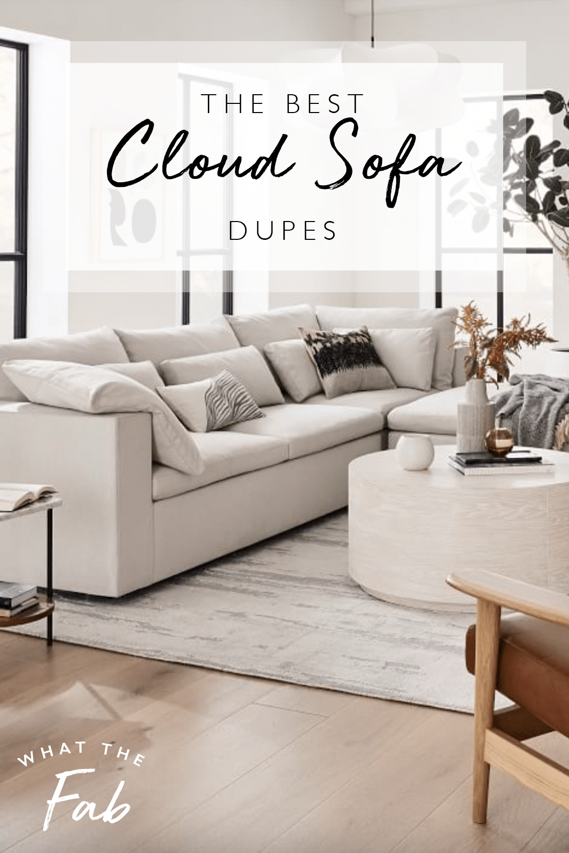 Cloud Sofa Dupes, by Blogger What The Fab