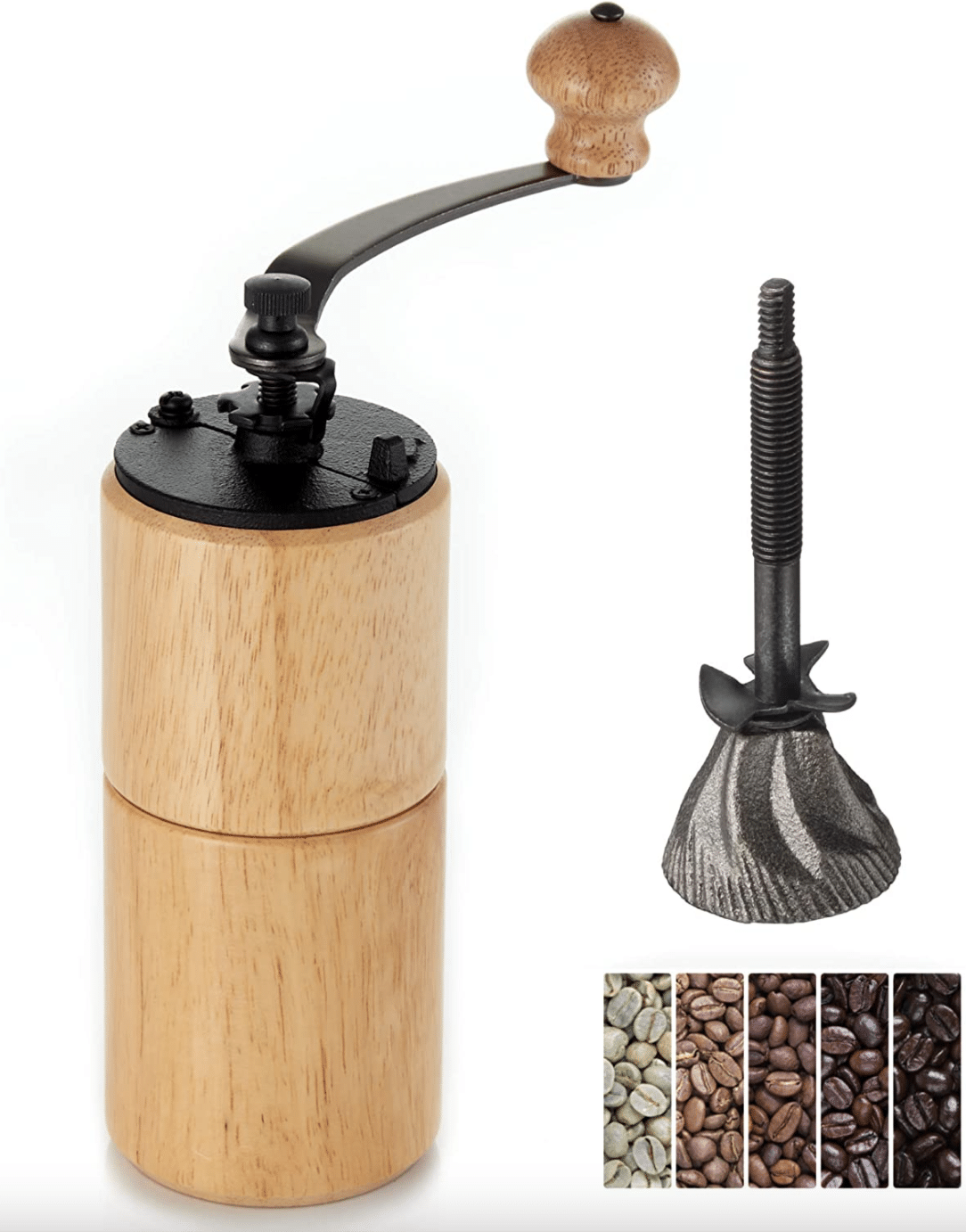 Suyi Stainless Steel Manual Coffee Bean Grinder Mill Conical Burr Mill for Precision Brewing 