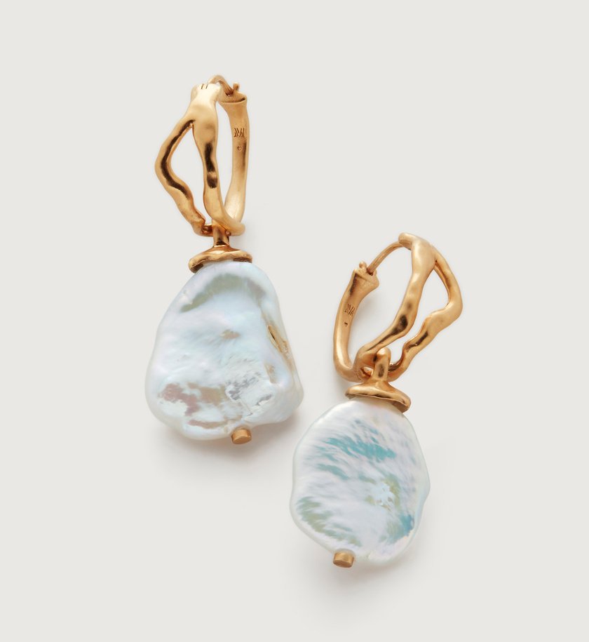 Yellow gold earrings Monica Vinader Turquoise in Yellow gold  26001120