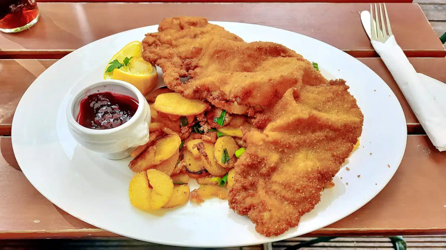 The best schnitzel in Vienna, by travel blogger What The Fab