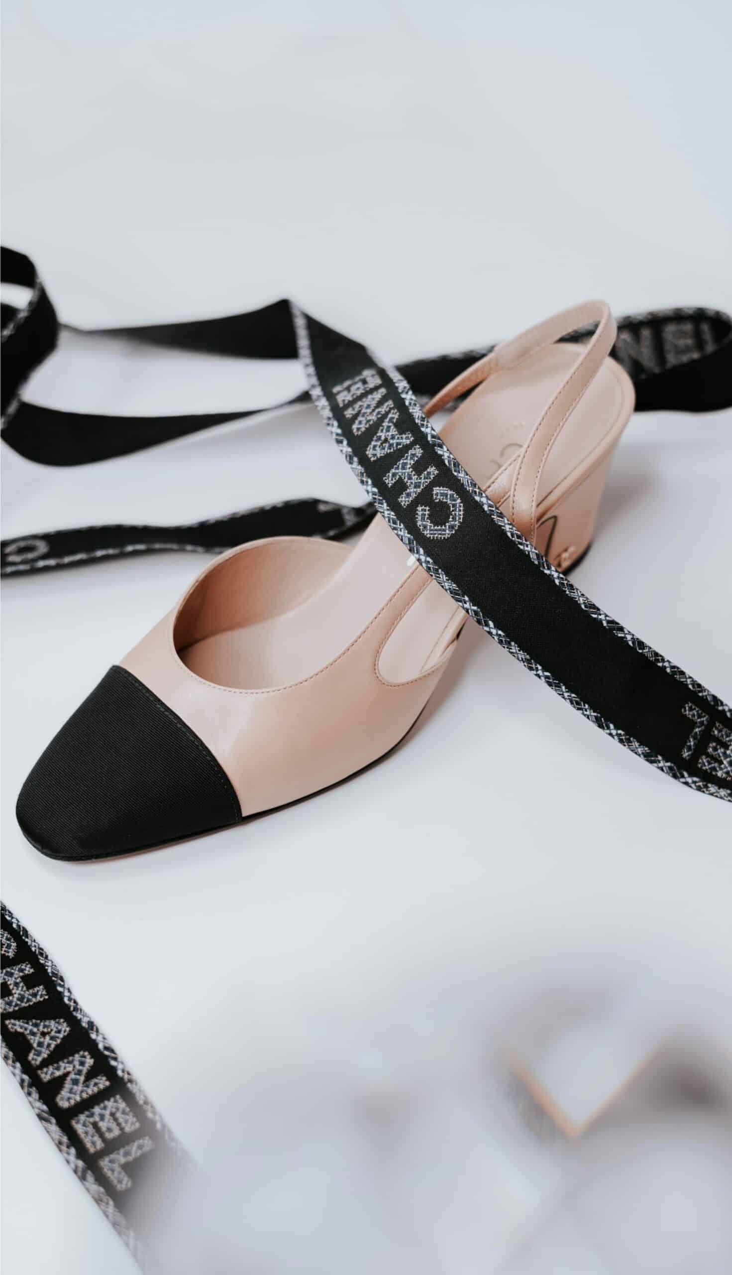 pink and black chanel flats 38