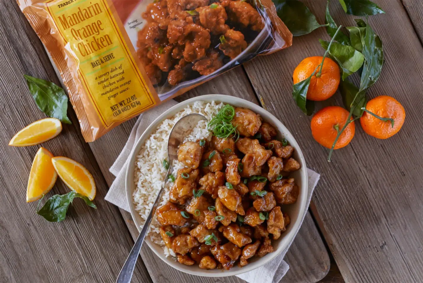 Level up the orange chicken Trader Joe's meal, by food blogger What The Fab