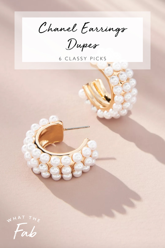 Top Chanel earrings dupe picks, by fashion blogger What The Fab