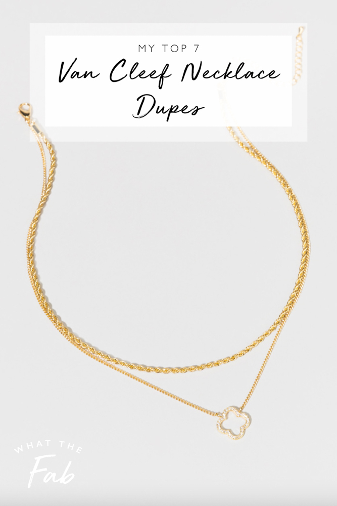 Top Van Cleef necklace dupe picks, by fashion blogger What The Fab