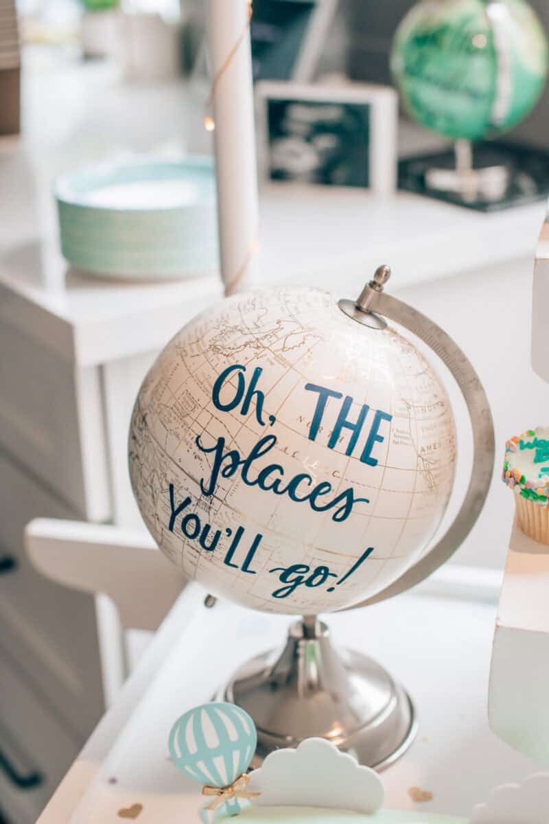 Travel-themed baby shower, by lifestyle blogger What The Fab