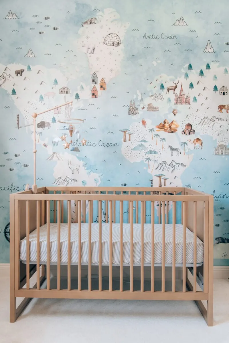 Travel-themed nursery, by lifestyle blogger What The Fab