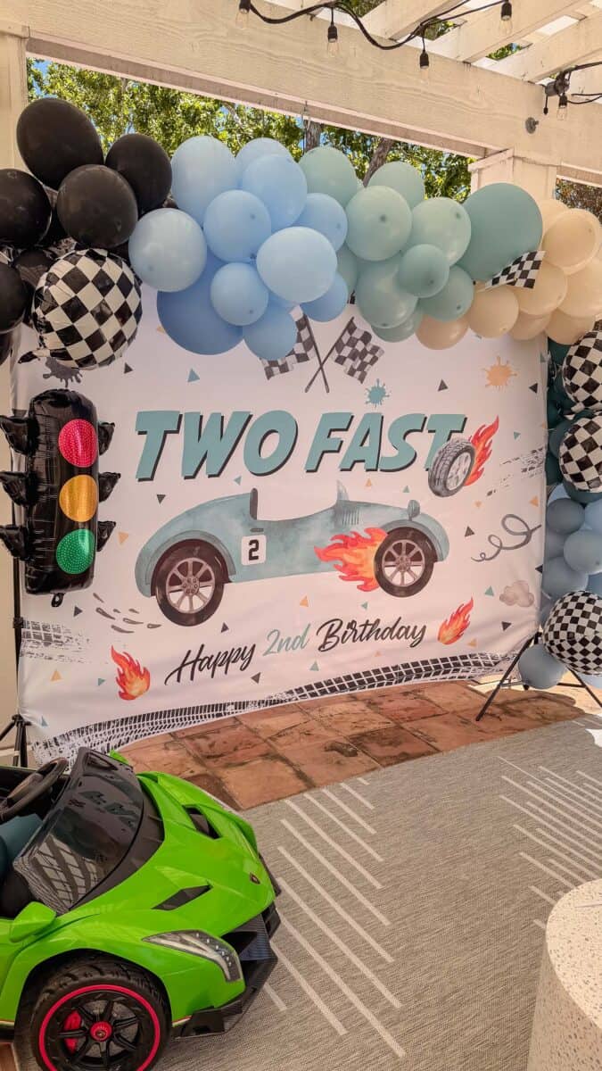 Two fast birthday party decor, by lifestyle blogger What The Fab